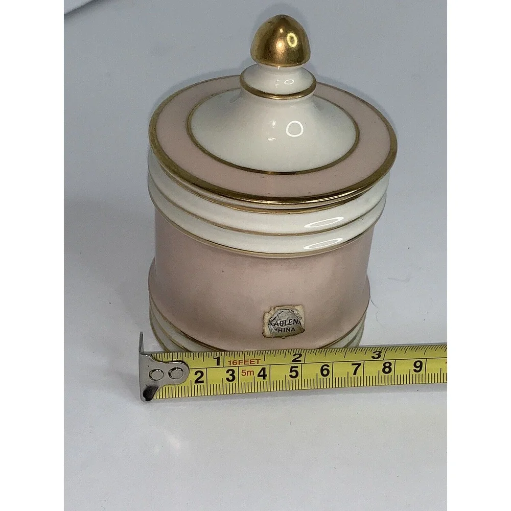 Vtg Fransiscan Canister Pottery Kaolena Vanity / Tea Pink Covered Jar 4.5